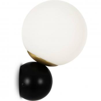 Aplique de pared Maytoni Nostalgia, 1 luz, estructura de metal negro y esfera de cristal