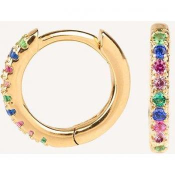 Pendientes Trendy Vidal & Vidal, acabados en oro 18 Kt con circonitas multicolor