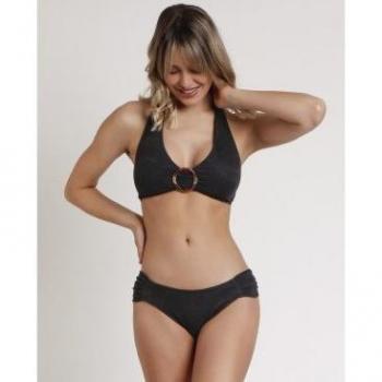 Bikini Halter Fresh Leaves negro Admas para mujer
