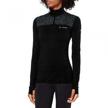 VAUDE WO Base Halfzip, lencería Camiseta para Mujer, Mujer, 412130100340, Negro, 34