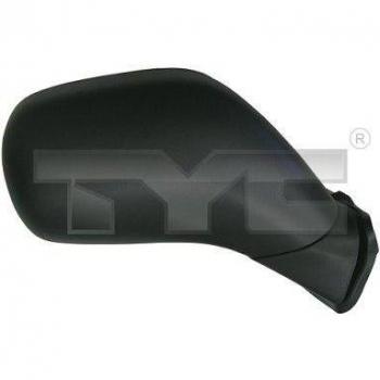 Espejo retrovisor TYC 325-0137 con carcasa negra, ajuste manual, vidrio convexo y diseño específico para vehículos