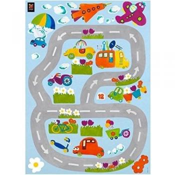 Plage Decoración Mural Adhesiva con Diseño Circuito De Cochecitos, Vinilo, Multicolor, 48x3x68 cm