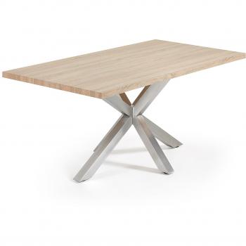 Kavehome Mesa New Argo 180x100, Inox Mate DM Natural