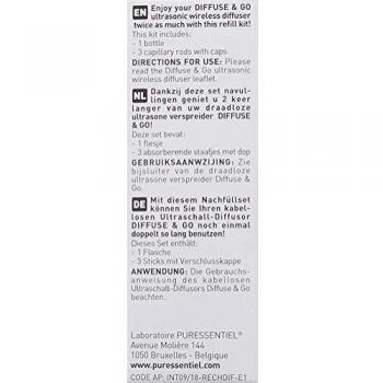 Puressentiel – Recambios para difusor – Diffuse & Go – Kit de 3 varillas y 1 frasco
