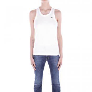 Lacoste Women's White Ribbed Tank Top - Available in Sizes S and M