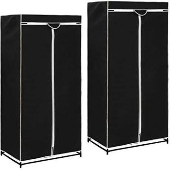 SengentoStyle Kledingkasten 2 st 75x50x160 cm zwart
