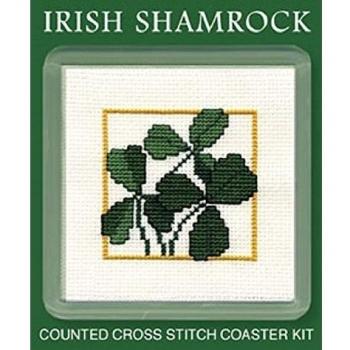 Irlandés shamrock posavasos de punto de cruz Kit