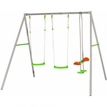 Juego de columpios de metal Axion Louise 2,20m con 2 columpios y 1 asiento cara a cara