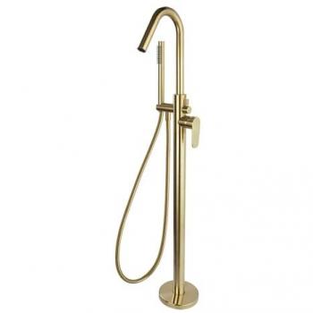 Conjunto de Grifo para Bañera de Pie Monomando Oro Cepillado con Accesorios Alexia - Ramon Soler