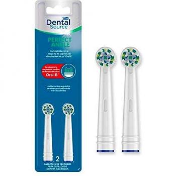 Dental Source PERFECT ANGLE - Cabezales de recambio para Oral-B cepillo de dientes eléctrico - Fabricado en USA - Compatible con brackets o implantes dentales - Pack de 2