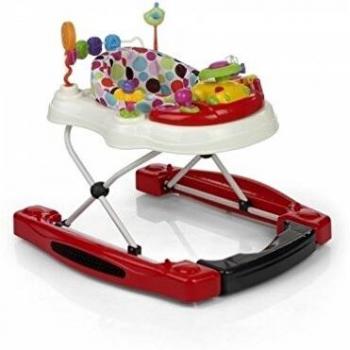 Nurse 325 AAA Multi Andador Multifuncional, Asiento Giratorio, Función Balancín, Bandeja de Actividades con Sonido, Plegado Compacto, blanco / rojo