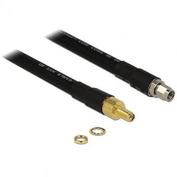 Cable de Antena RF Delock 13014 - RP-SMA Macho a RP-SMA Hembra, 2 metros, Baja Pérdida