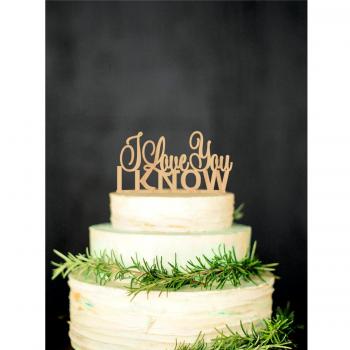 WTA1018 WTA - I Love you I Know Wedding Cake Topper Star Wars Inspired Wood Cake Topper