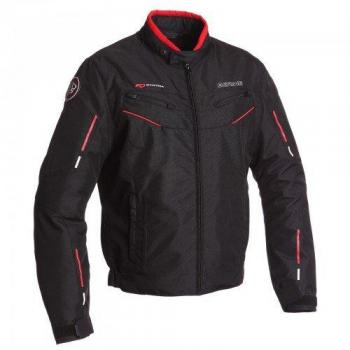 Bering Chaqueta de moto para pantalón pirata, color negro/rojo, talla 4 X L