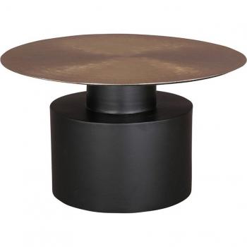 Mesita auxiliar de hierro en color dorado con medidas 76x76x46 cm, ideal para decorar tu hogar