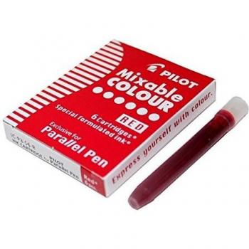 Cartuchos de tinta rojos para Pluma Caligráfica Parallel Pen Pilot - 6 unidades