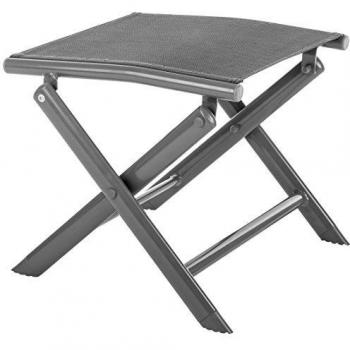 Ultranatura Serie Korfu Plus 200100001104-Taburete Plegable y reposapiés de Aluminio, Gris, 36x40x51 cm