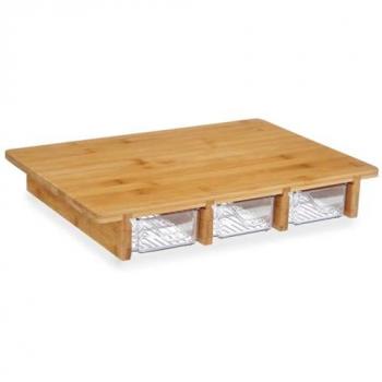Tabla de Cortar Kinvara Marrón Transparente de Bambú 40 x 6 x 28 cm