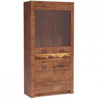 Vitrina con puertas Stanton C101 de Fresno, 4 puertas, 93 x 192 x 42 cm