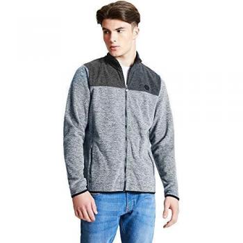 Dare 2b Foretold - Forro Polar con Bolsillos Inferiores con Cremallera, Color Gris Jaspeado y Gris carbón, Talla L