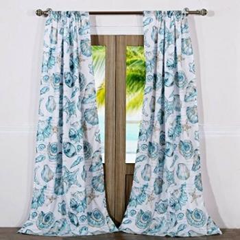 Barefoot Bungalow Cruz Window Panel Pair, Fabric, Multi-Colour, 213 x 213 x 0.5 cm