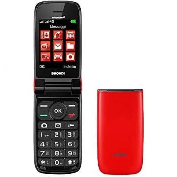 Teléfono móvil Brondi Magnum 4 Rosso Dual SIM con pantalla de 2.8, cámara de 1.3 MP, teclado grande y batería de 800 mAh
