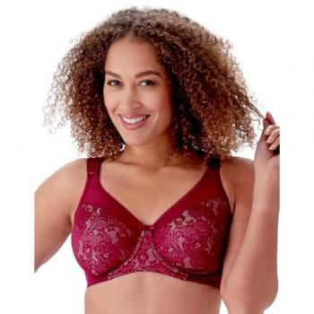 Berlei Beauty Lace Underwired Minimizer Bra - Burgundy 38C