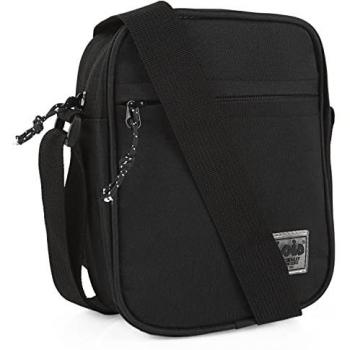 Bandolera Hombre Lois Milo Negra - Bolso Ajustable de Poliéster para Uso Diario Pequeño