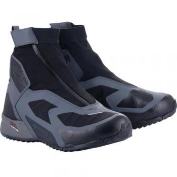 Alpinestars CR-8 Gore-Tex Waterproof Motorcycle Shoes - Black Dark Gray Petrol Blue