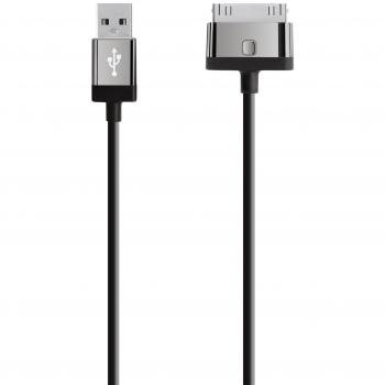 Belkin F8J041cw2m-BLK - Cable de Carga y sincronización Mixit de 30 Pines a USB 2.0 para iPad 1/2, iPhone 4/4s, Negro