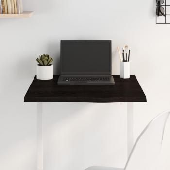 Mesa de roble macizo tratada gris oscuro 60x60x2cm