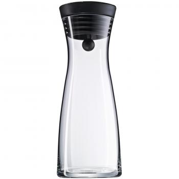 WMF Basic - Botella de agua de cristal, sistema Close Up, Sin accesorios, Negro, 0,75 litros