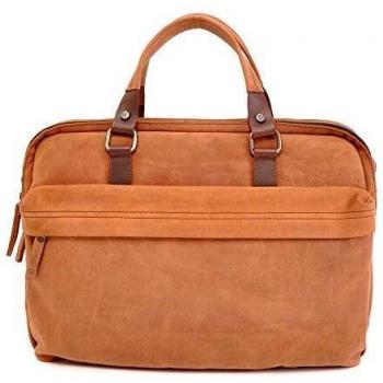 Barbarossa Leren Ruvido Laptoptas 15,6 inch Coffee