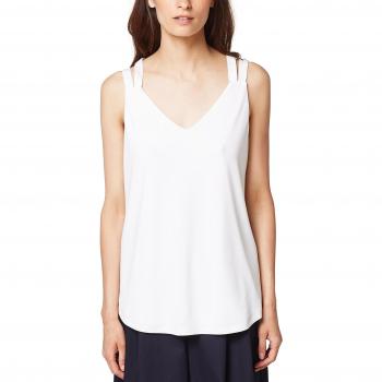 ESPRIT Collection 068eo1k006, Camiseta sin Mangas para Mujer, Blanco