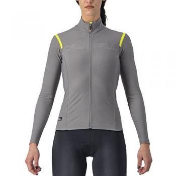 Maillot Castelli Tutto Nano RoS Rosso Corsa manga larga gris amarillo fluor mujer - L