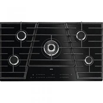 AEG HVB 95450 IB - Cocina de gas vitrocerámica negra de 89 cm