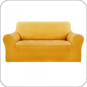 UMI. by Amazon Funda Elastica para Sofa Ajustable 2 Plazas Amarillo