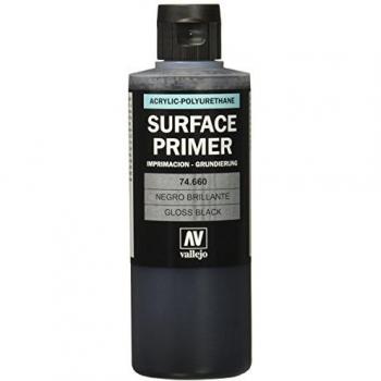 Acrylicos Vallejo 200 ml imprimación de poliuretano: negro brillante