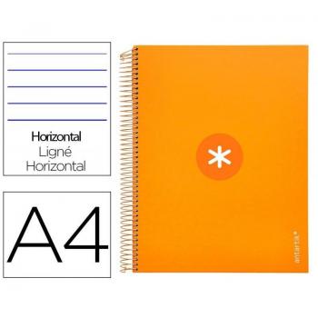 Cuaderno Espiral Liderpapel A4 Micro Antartik Tapa Forrada 120h 100 gr Horizontal 5 Banda4 Taladros Color Mostaza