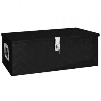 vidaXL Storage Box Black 80x39x30 cm Aluminium