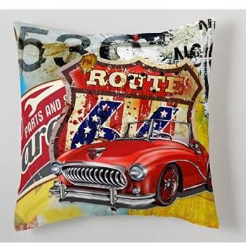 ESTELA - Funda de cojín Estampada Rebel - Medidas 50x50 cm. - Parte Estampada 100% Algodón - Parte Lisa 50% Algodón / 50% Poliéster - 144 Hilos