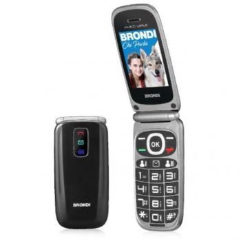 Teléfono Móvil Brondi Amico Leale 2.4'' Dual Sim Negro Metal con Tasto SOS y Bluetooth