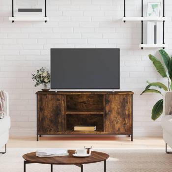 Mueble para TV de madera contrachapada roble ahumado 100x40x50 cm