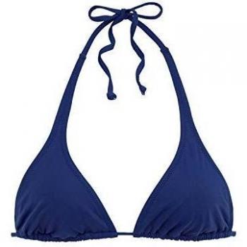 Top de bikini triángulo BUFFALO 'Happy' azul, talla 42, copa C/D, microfibra