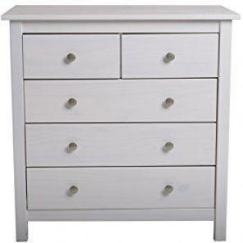 VS Venta-stock Comoda de Noche de 5 cajones en Blanco