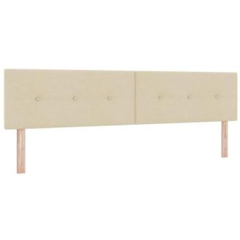 Cabecero LED con Tira de Luces Ajustables Crema 200 cm Tela Tapizada