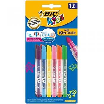 BIC Kids Mini Kid Couleur - Blíster de 12 rotuladores colorear
