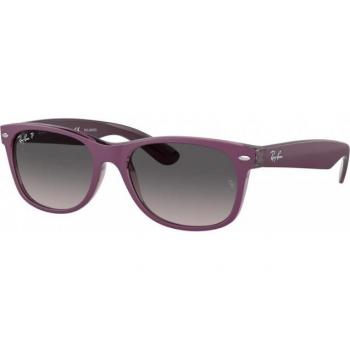 Ray-Ban RB2132 New Wayfarer Polarized 6606M3 Men's Sunglasses Purple Size 55