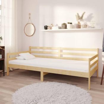 Sofá Cama de Madera de Pino Maciza con Colchón 90x200 Cm