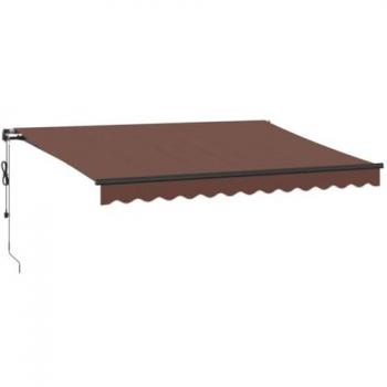 Toldo retráctil automático marrón 350x250 cm, toldo de patio, dosel toldo, toldo de puerta, dosel retráctil, toldo de jardín